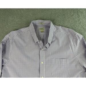 J. CREW ORGANIC COTTON SECRET WASH SHIRTING Men Large SLIM LONG SLEEVE PLAID